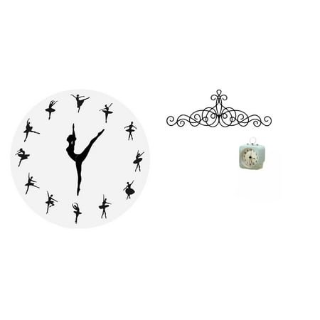 Wall Clock Scroll Art Decor Figurine Statue Iron Material Silent Feature for Kitchen Indoor Outdoor Patio Porch Fence