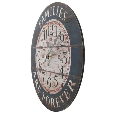 WASHWEPE 1Pack Wall Clock for Living Room Decor Black Round Silent Operation 30x30cm Wood and ABS