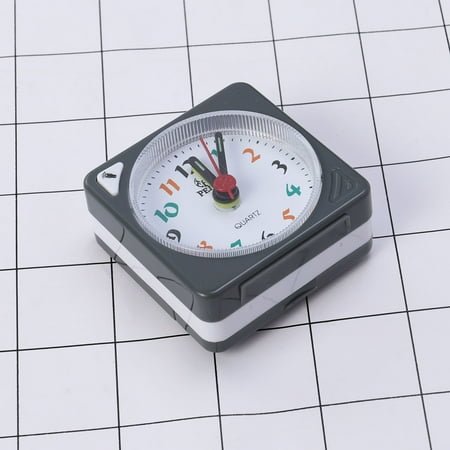 WEUVEB Grey Plastic Table Clock Decorative Small Clock for Home Office Desk and Travel Luggage Accessory