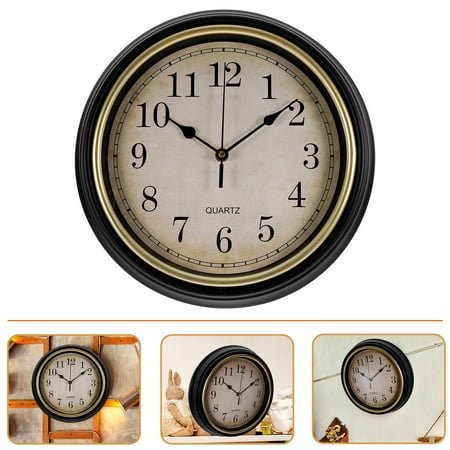 WHAMVOX Vintage Large Wall Clocks Retro No Battery Office