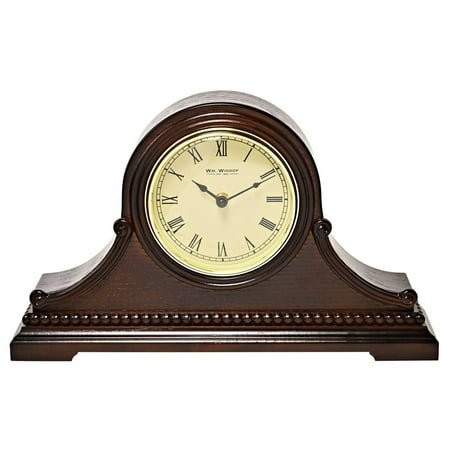 Wm. Widdop Dark Walnut Finish Napoleon Mantel Clock
