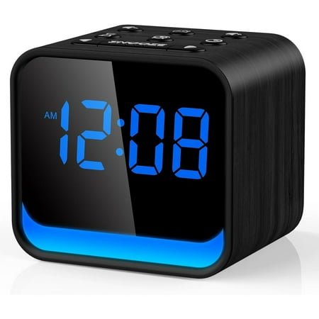 Wooden Radio Alarm Clock - Dimmable Display for at-a-Glance Clock, Sleep-Friendly Light, Natural Alarm & Premium FM Radio for a Gentle Wake-Up