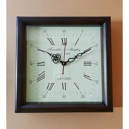 Wooden Square Wall Clock/Handmade 12 inch Size for Home Office Decoration