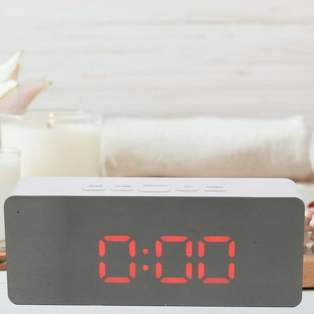Worgeous Red Digital Alarm Clock with Large Display for Home Use Made of ABS
