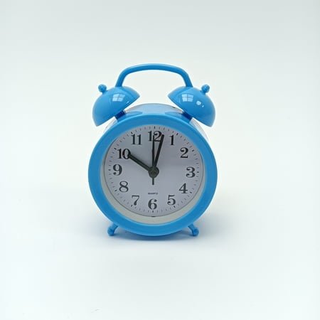 Woybela Alarm clocks Twin Bell Alarm Clock, Blue, Classic Analog Display with Handle