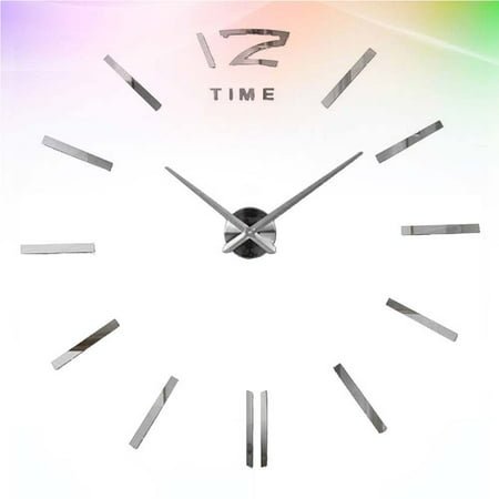 WRISTBIQUE 1Pcs Silver Square Acrylic Metal Wall Clock for Living Room Decoration Quiet Sweep 100x100x0.39in