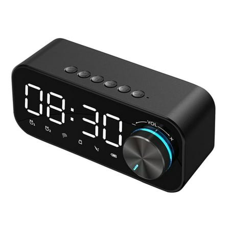 Xinyolin LED Digital Dual Alarm Clock Bluetooth compatible Bass Speaker with TF AUX Music Player