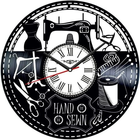 YanGxx Sewing Vinyl Record Wall Clock Retro style Wall clock Silent Home Decor Unique Art Special Home Accessories Creative Personality Gift