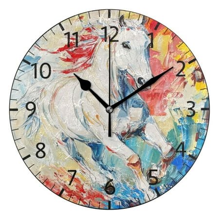 YAZAOO Decorative Wall Clock Size：25cm Vibrant Dash Design Pattern Clock