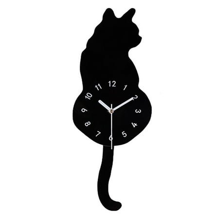 YIEMEEN 3D Motion for Cat Wall Clock Acrylic Easy to Read for Indoor Hotel Home Cafe Dec