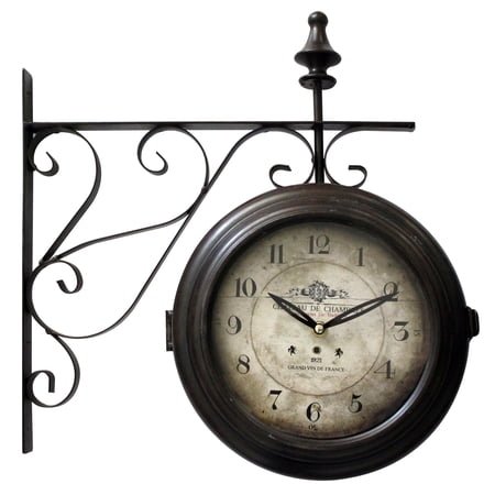Yosemite Double Sided Frame Wall Clock with Wall Mount Holder