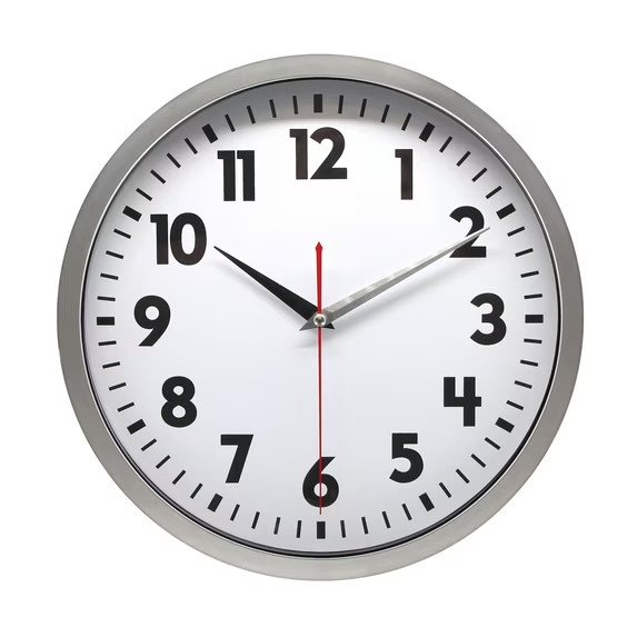 12 Inch Quartz Indoor Wall Clock Easy Read High Contrast Battery Operated Modern