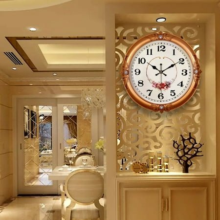 13 Quartz Clock Vintage Silent Clock Electric Powered Clock Wall Hanging Clock for Home
