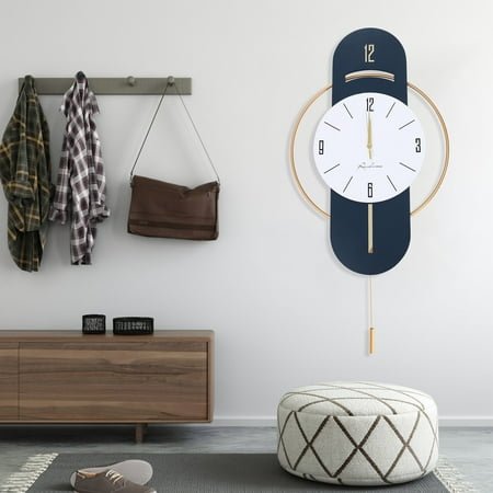 16.5x33 Large Wall Clock Modern Metal Wall Watch Home Office Decor Silent For The Living Room, Hallway, Office, Study, Bedroom, Dining Room