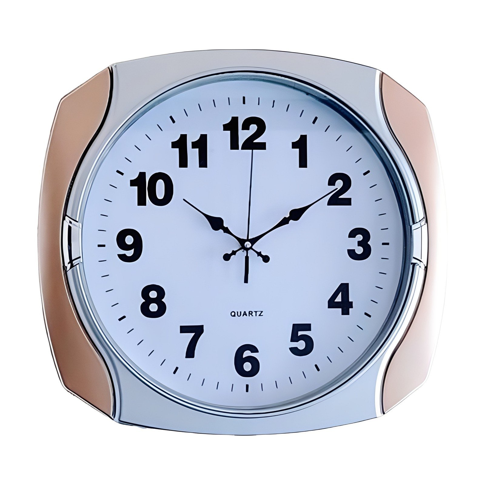 16"W White Two-Tone Contemporary Square Wall Clock