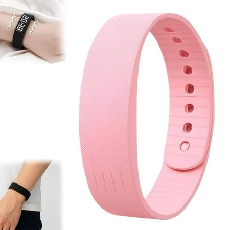 2026 Wake-Up Vibration Alarm Band, Long-Lasting Silent Alarm Clock Wristband, Alarm Band, Silent Vibrating Wrist, for Light Heavy Sleepers, Wake up Without Disturbing Others (Pink)
