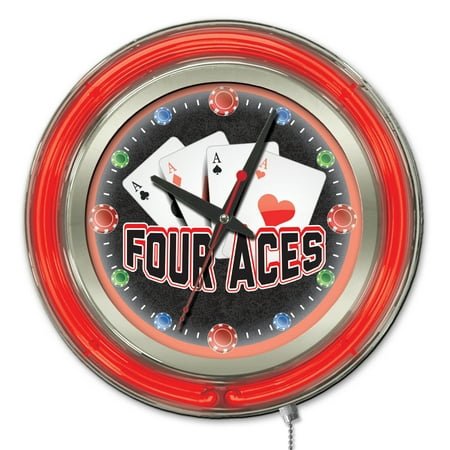 4 Aces 15 Double Neon Wall Clock