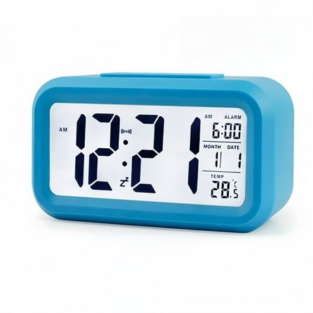 Advanced Digital Alarm Clock with Large LED Display Temperature Customizable Brightness and Snooze Function for Modern Bedside Use