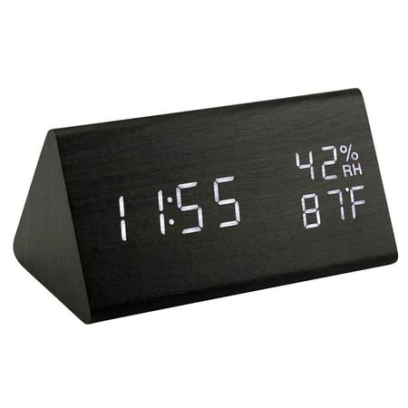 Advanced Wooden Digital Smart Alarm Clock with Bed Shaker for Deep Sleepers and Home