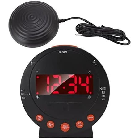 Alarm Clock 110 Decibels Red Flashing Light Super Shaker Extra Loud Alarm Clock for Student Elder Sonic Alert Vibrating, Heavy Sleepers, Battery Backup Wake with a Shake$$Home Decor, Kitchen, & Other