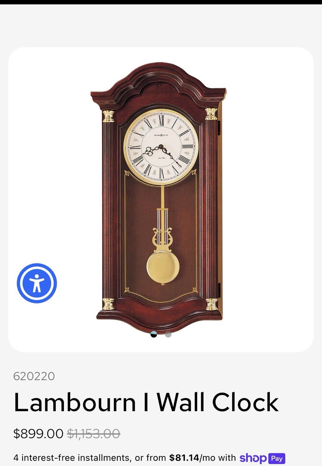 Beautiful Howard Miller - Lambourn Windsor Cherry Wall Clock - 620-220.