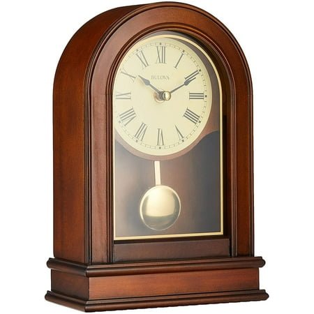 Bulova B7467 Hardwick Clock, Walnut Brown