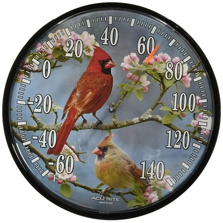 Chaney Instruments AcuRite Wall Thermometer Cardinals Style - Analog Outdoor - 12.5 Inch