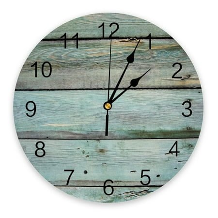 Colorful Wood Planks Design Wall Clocks Silent Home Cafe Office Wall Decor Clocks for Kitchen Wall Art Large Wall Clocks 25cm（10 Inch）