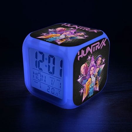 Cute Cartoon Kpop Girl Group Clock Home Alarm Clock Colorful Digital Clock Bedside Night Light Electronic Luminous Alarm Clock Gift