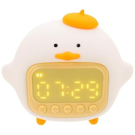 Cute Duck Alarm Clock Night Light, Children's Fun Duckling Wake Up Lamp, Alarm Clock, Night Light for Kids' Bedroom Decoration, Sleep Training Clock,