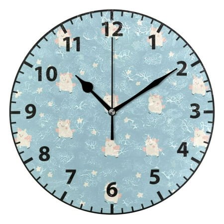 Cute Pattern Design Wall Clock Modern Small Clock Black Hands for Office, Home, Bedroom,School 9.84in