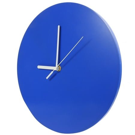 DECOMELODY 1Set Silent Non Ticking Wall Clock for Office Decorative Blue Wooden Accurate Time Simple Shape