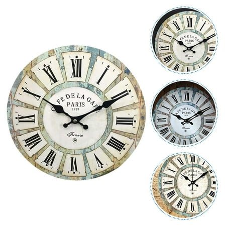 DEMACRIO Wall Clock Vintage French Country Style 1Pcs 13.8X13.8X1.2In