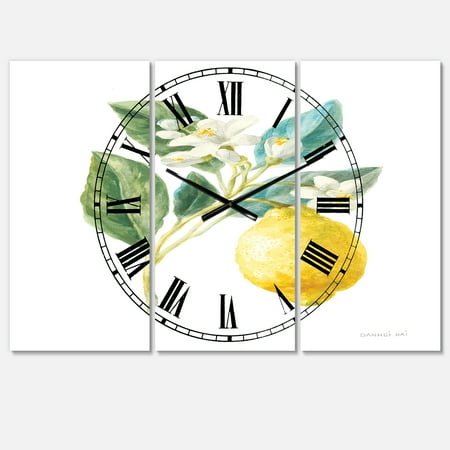 Designart 'Floursack Lemon I' Farmhouse Wall Clock