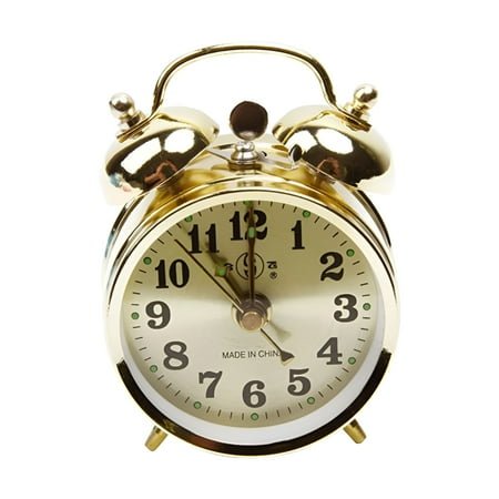 DESIGNICE Metal Vintage Alarm Clock Extra Loud Manual Wind Up Analog Retro Backlight