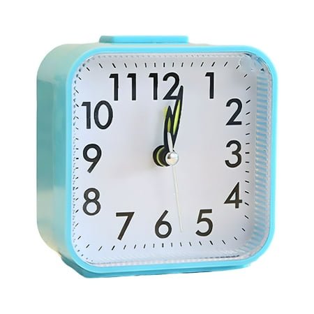 DESIGNICE Non Ticking Alarm Clock Battery Powered Silent Bedside Clock Night Light Easy to Read Loud Enough Travel Clock for Heavy Sleepers Kids Elderly Alarm Clock Loud