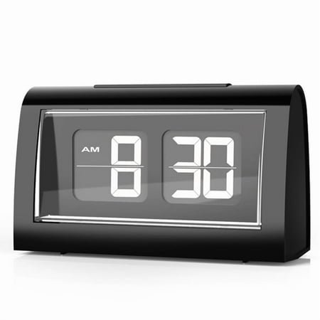 Desk Clock Large Digital Battery Powered Decorative Flip Digital Alarm Clock Suitable for Office Dormitory Bedside,1 * digital table clock,Black
