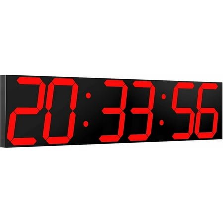 Digital Wall Clock, Oversize Led Digital Clock Large Display with Auto Dimmer, Huge Countdown Timer with Remote Control, 27
