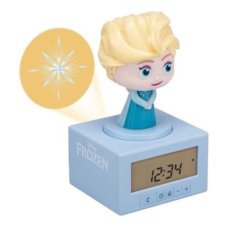 Disney Elsa Frozen Sleep Training Alarm Clock - Officially Licensed, Girls Projection Bedroom Night Light | Paladone