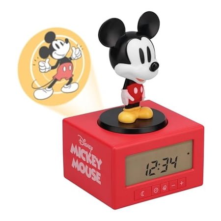 Disney Mickey Mouse Sleep Training Alarm Clock - Officially Licensed Gift, Kids' Projection Bedroom Night Light | Paladone