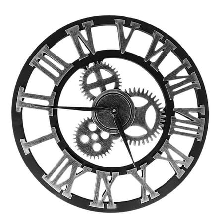 EXHUMKY Moving Gears Wall Clock Industrial Style Gear Wall Clocks for Bedroom 1Pack