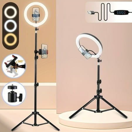 Fanruina 43-Inch LED Photo Ring Light | Adjustable Stand & Phone Holder | USB-Powered Studio Lighting | for Photography/Video/Streaming | Portable Outdoor Fill Light