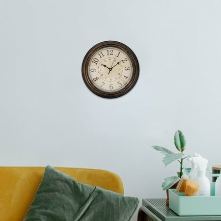 FELTECHELECTR 1Pcs Retro Styled Steel Abs Wall Clock 12 Inch Silent Quartz Movement For Living Room