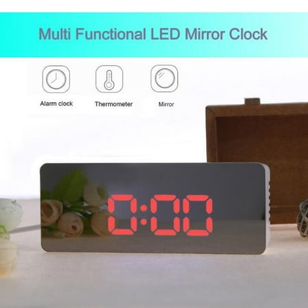 GETAJGHSD Multi-Function LED Alarm Clock with Radio USB Charging Large Number Display