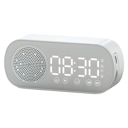 GJX Radio Alarm Clock,Clock Radios for Bedroom with Bluetooth-Compatible Speaker,Multifunctional Portable Digital Clock,Dual Alarm,FM Radio