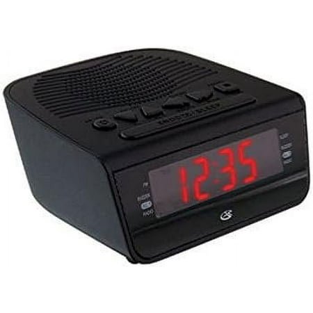 GPX Dual Alarm Clock Radio C224b - Digital AM/FM, Tabletop, Black
