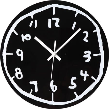 Graffiti Wall Clock Art Clock Minimalist Unique Decorative Silent Clock 12 Inch Modern Contemporary Acrylic Wall Clock for Studio Dining Room Living Room Decor