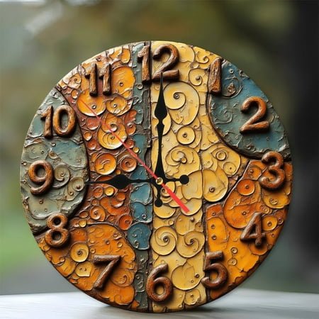 Handcrafted Wooden Wall Clock Unique Design Home Decor 10-Inch Silent Wooden Wall Clock, Battery Operated (AA Batteries Not Included), Artistic Home Decor