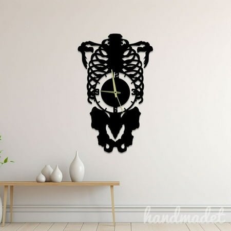 Handmadetneonsign Skeleton Wall Clock Unique, Year Date Round Wall Clock, Text Oversize Wall Clock 60353