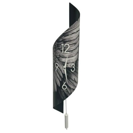 Hermle Abstract Wings Pendulum Wall Clock - 26.5 - Black and White